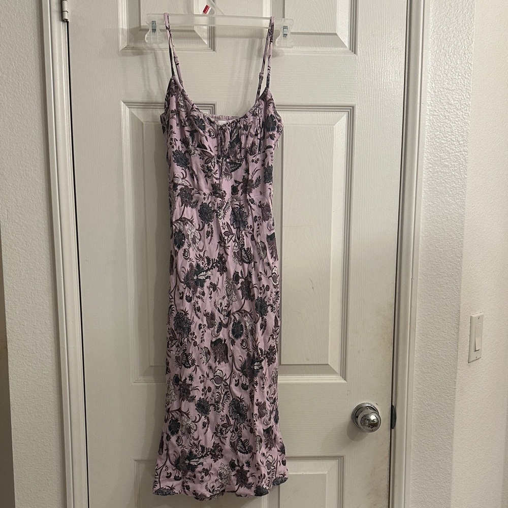 Aritzia Floral Midi Dress in Pink and Black